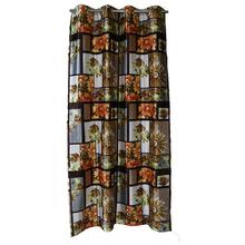 Digital Print Curtains With Orange Floral Patterns