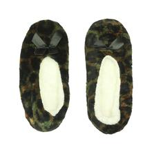 Green/Black Ribbon Designed Bedroom Slip-Ons