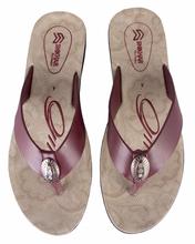 Shikhar Women's Maroon Strap Flat Toe Slip Sandal