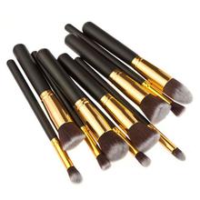 10Pcs Mini Silver Golden Makeup Brushes Set pincel maquiagem