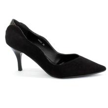 DMK Black Suede Pump Heel Shoes For Women - 98623