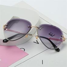 Oulylan Rimless Sunglasses Women Brand Designer Sun