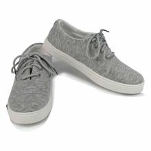 Grey Canvas Casual Lace Up Shoes For Women