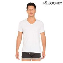 Jockey White Elance V-Neck Undershirt For Men - 8824