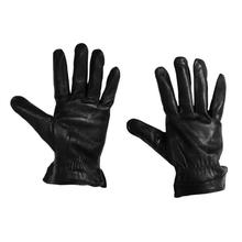 Black Inner Fur PU Leather Hand Gloves For Men