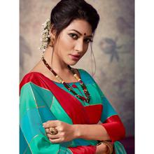 Stylee Lifestyle Turquoise Banarasi Silk Woven Saree (1833)