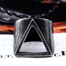 BEIER Stainless Steel Viking triangle Ring vintage Hammer