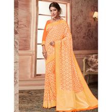 Stylee Lifestyle Orange Banarasi Silk Jacquard Saree - 2117