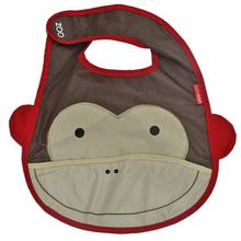 Beige/Brown Monkey Printed Bib For Babies