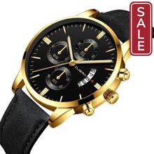 SALE - CUENA Fashion Men's Stainless Steel Watch Leather