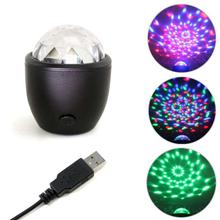 Mini Voice Control USB Crystal Magic Ball LED Stage Projector DJ Lights For Home KTV