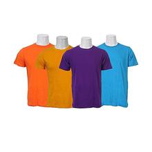 Solid Round Neck T-Shirt For Men - Pack Of 4