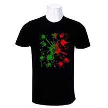 Black Holi Color Pattern Round Neck T-Shirt