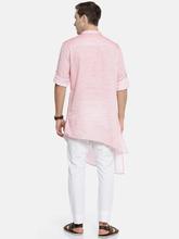 Freehand Men Pink & White Solid Kurta with Pyjamas