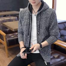 Men Winter Warm Coats Cardigan Zipper Hoodie Outwear Tops- Grey