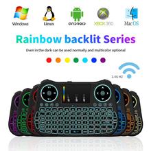 Rainbow Backlit Mt08 Wireless Mini Keyboard Touchpad For Android Tvbox