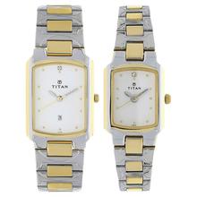 Titan Bandhan Analog White Dial Couple's Watch - 19272927YM01