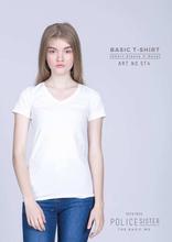 Police White Solid T-Shirt For Women (ST.4)