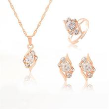 Red/Green Gold Color Cubic Zirconia Crystal Jewelry Sets Simulated