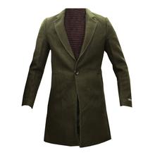 Long Coat woolen Slim Fit Green color