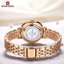 NAVIFORCE NF5017 Luxury Women Fashion Stainless Steel Waterproof Wrist Watch For Women  with Rhinestone Relogio Feminino