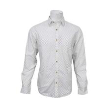 John Players White Cotton Printed Trim Shirt For Men - JP32SCS18020