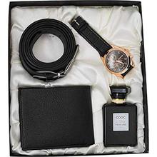 Avighna Men's Perfume, Watch, Wallet and Belt Set