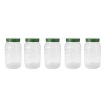 Green Set Of 4 Transparent 7" Plastic Spice Jar