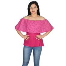 Pink Off-Shoulder Top For Women-WTP4742