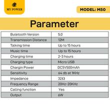 My Power Bluetooth Headphone, Bluetooth Headset, M50, Wireless Headphone, High Bass Headphone