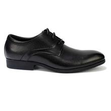 Black Textured Formal Lace-Up Shoes For Men - AEo26-3