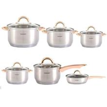 Kaiserhoff 6 Pieces Stainless Steel Cookware Set -  2.1L to 3.3L - Stainless Steel