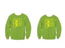 Wosa - Round ABCD Green Print Couple Matching Sweatshirt