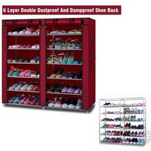 6 Layer Double Dustproof And Dampproof Shoe Rack (Random Color)