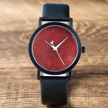 Moon Dial Hands Trendy Analog Unisex Watch- Black/Red