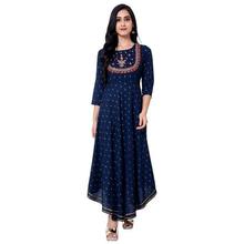 GULMOHAR JAIPUR Women Rayon Printed Flared Kurta