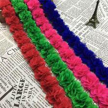 New 26 pcs 8 leaves flowers Chiffon Three-Dimensional Flowers Decoration Handmade DIY Garment Accessories Handcrafted Fabric