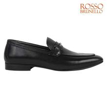 Rosso Brunello MS-3017 Penny Buckle Slip On Leather Formal Shoes For Men- Black