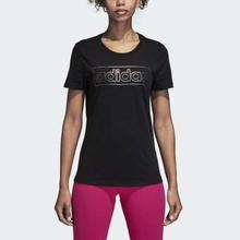 Adidas Black Foil Linear Logo Tee For Women - DJ1590