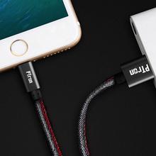 PTron Indigo 2A 3 In 1 Sync Charging Cable Jeans Cloth USB Data Cable For Smartphones (Black)