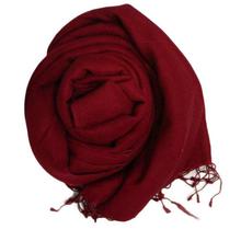 Maroon Plain Pashmina Shawl - 70% Pashmina 30% Silk