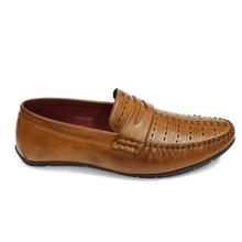 Fitrite Light Brown Laser Cut Design Loafers For Men