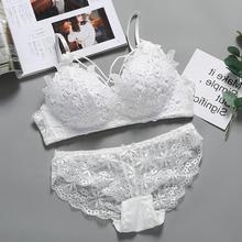 DERUILADY Lingerie Set Lace Embroidery Bra Set Women