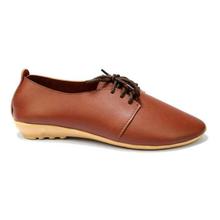 Hickory Brown Solid Lace Up Shoes For Women