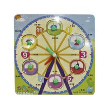 Multicolored Wooden Time Learning Clock For Children