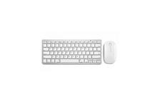 Mini Wireless Keyboard Without Numeric Keypad + Mouse ( White )