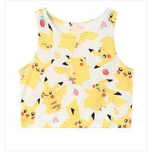 Pokemon Crop Top Women Camis Pikachu Squirtle Bulbasaur