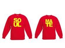 Wosa - Round Neck His And Hers Soulmate Red Print Couple Matching Sweatshirt