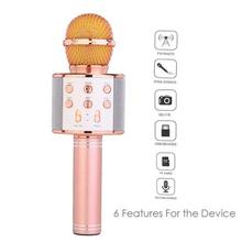 WS-858 Wireless Karaoke Microphone - Pink Gold