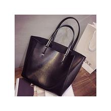 Korean Design High Quality  Black Color Pu Leather Shoulder Bag for Women